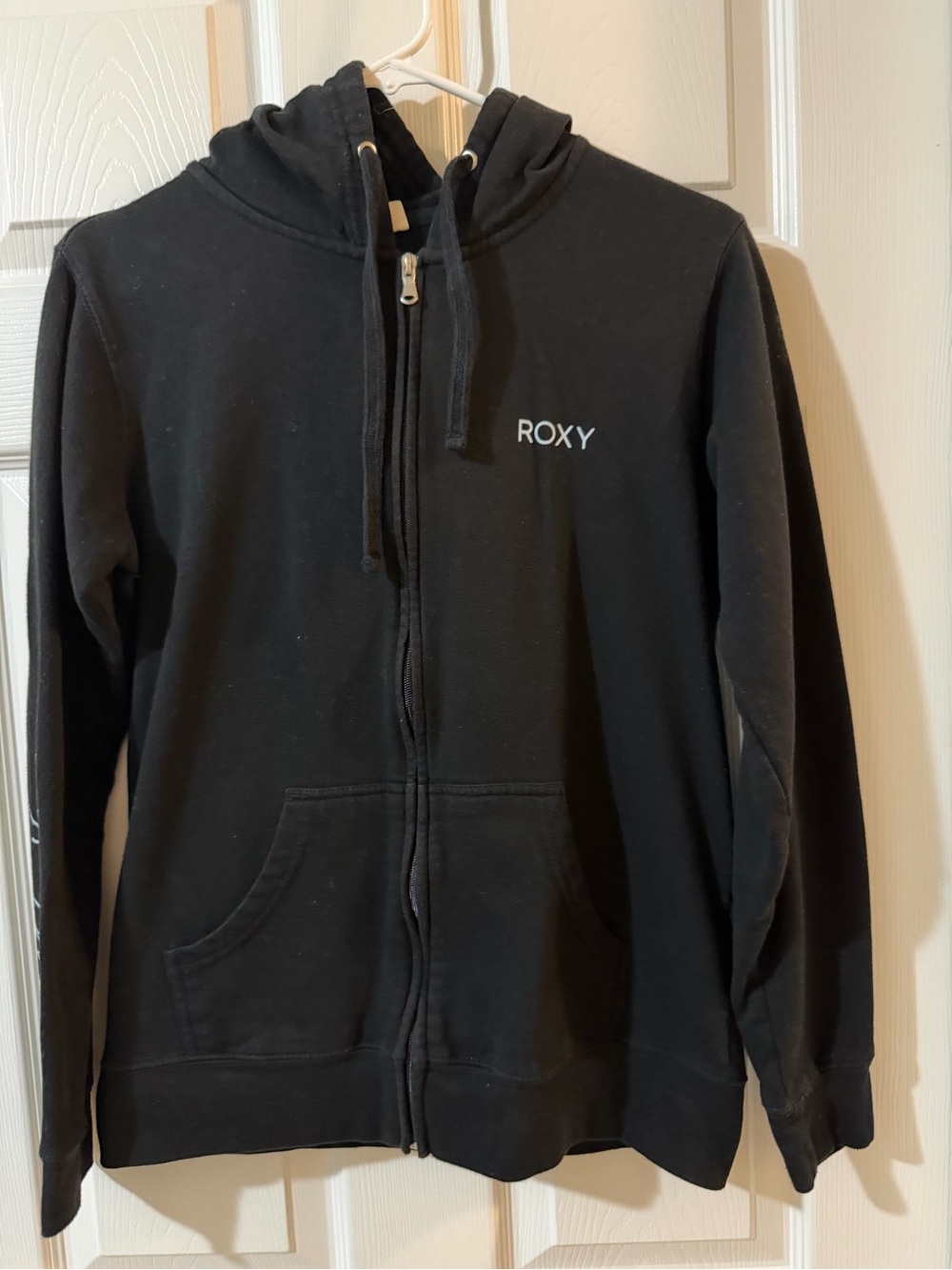 Roxy Black Full-Zip Hoodie Jacket
